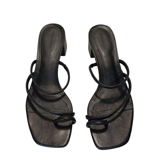 Reformation Black Strappy Square Toe Heeled Sandals Size 8 Womens - Picture 9 of 9